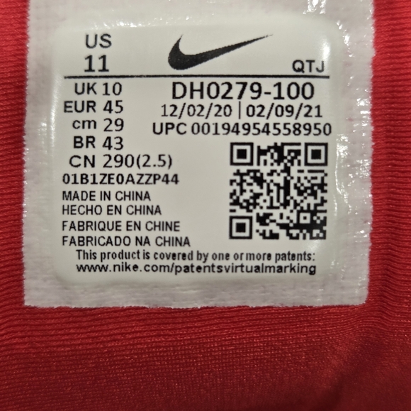 Nike Air Vapormax Plus Sneakers Men's Size 11 DH0279-100 Wht/Red - Picture 6 of 9